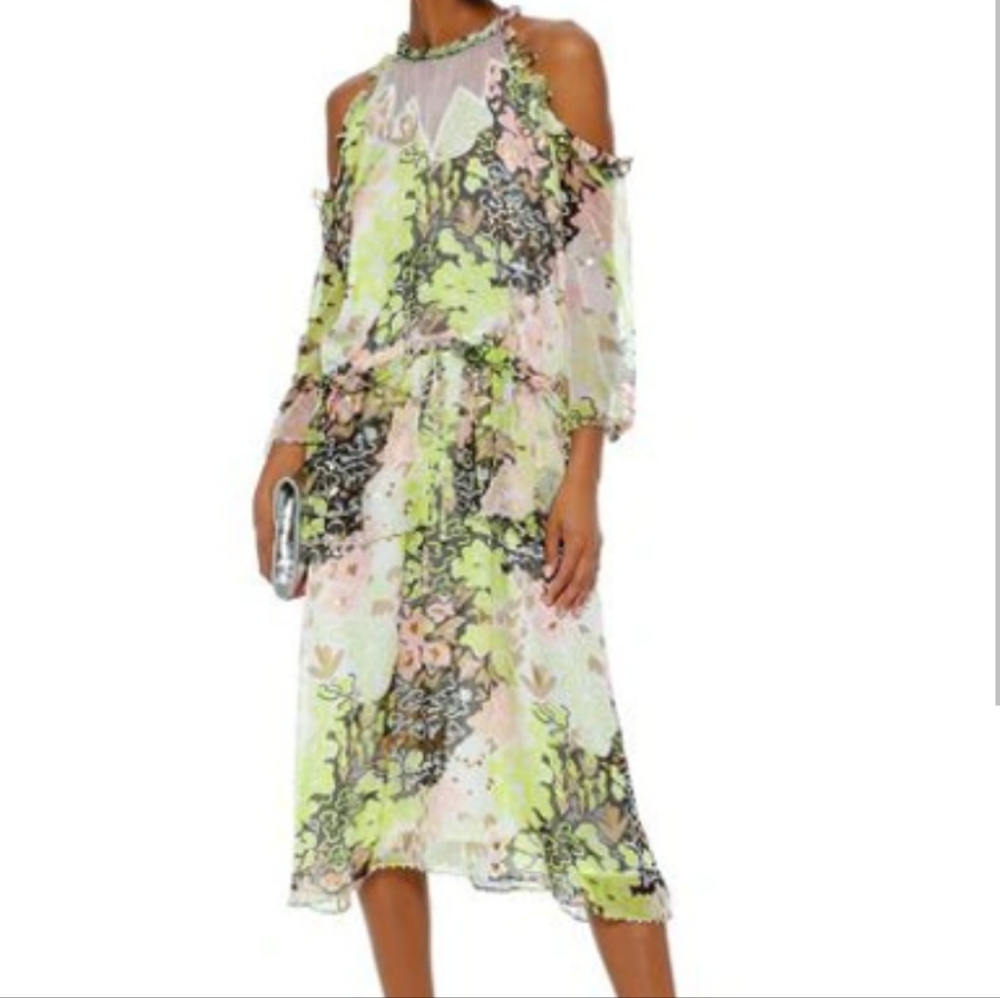 NWT Opening Ceremony Floral Pearl Acid Green Dress size 4